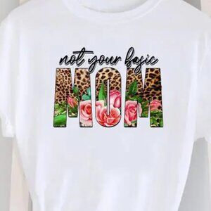 Not Your Basic MOM Printed Round Neck Short-Sleeved Women's T-Shirt Size L